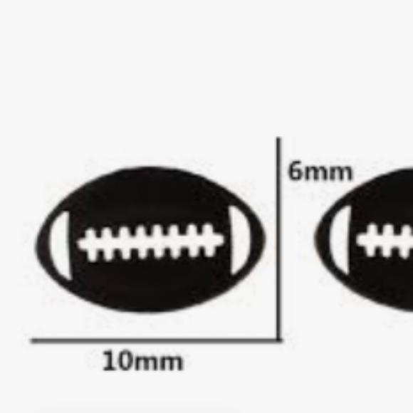 NEW! AWESOME STAINLESS FOOTBALL RUGBY STUD EARRINGS - Hypoallergenic! - Picture 3 of 4